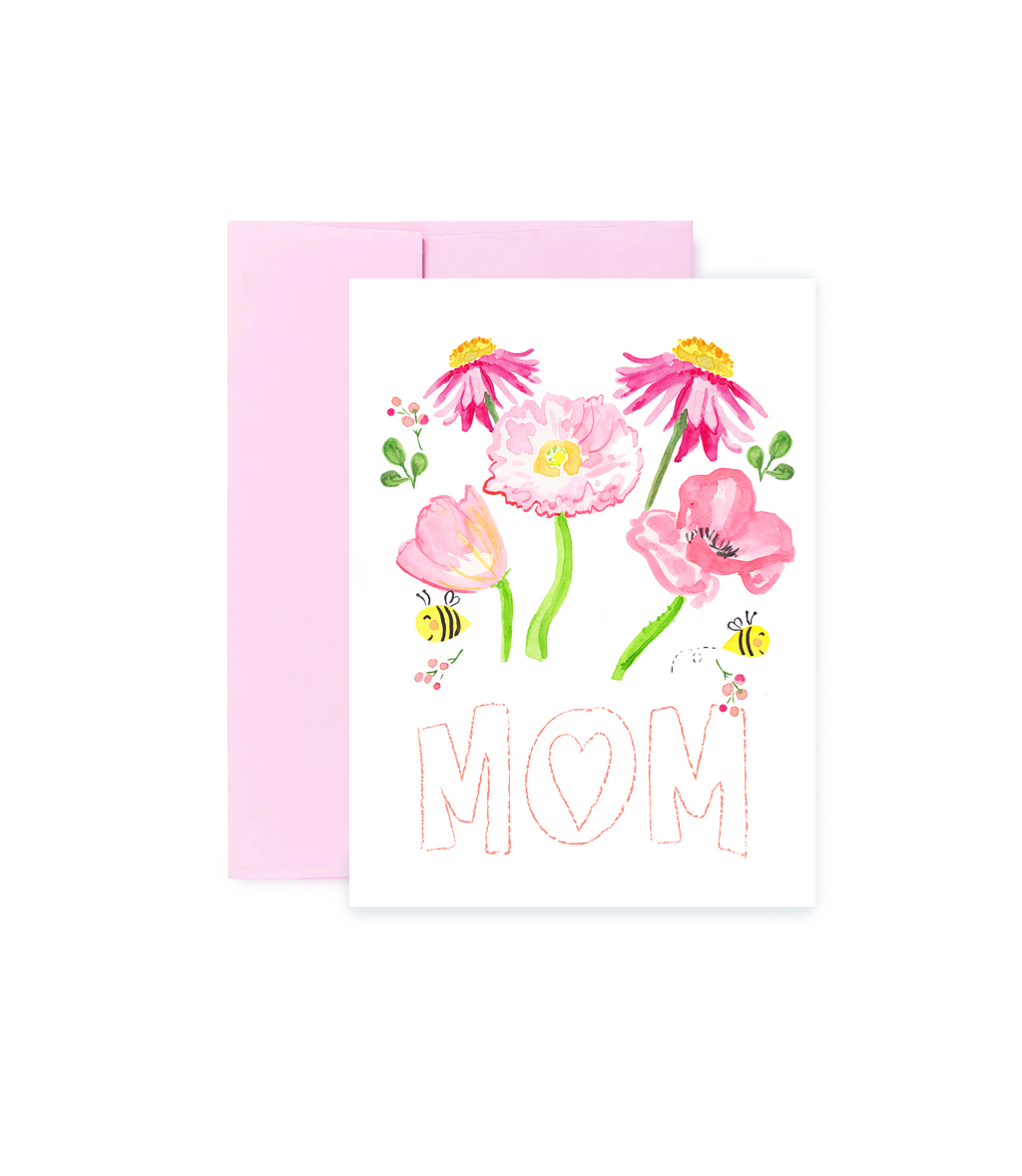 Mother's Day Card Floral Honey Bees