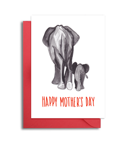 Mom and Baby Elephant Card