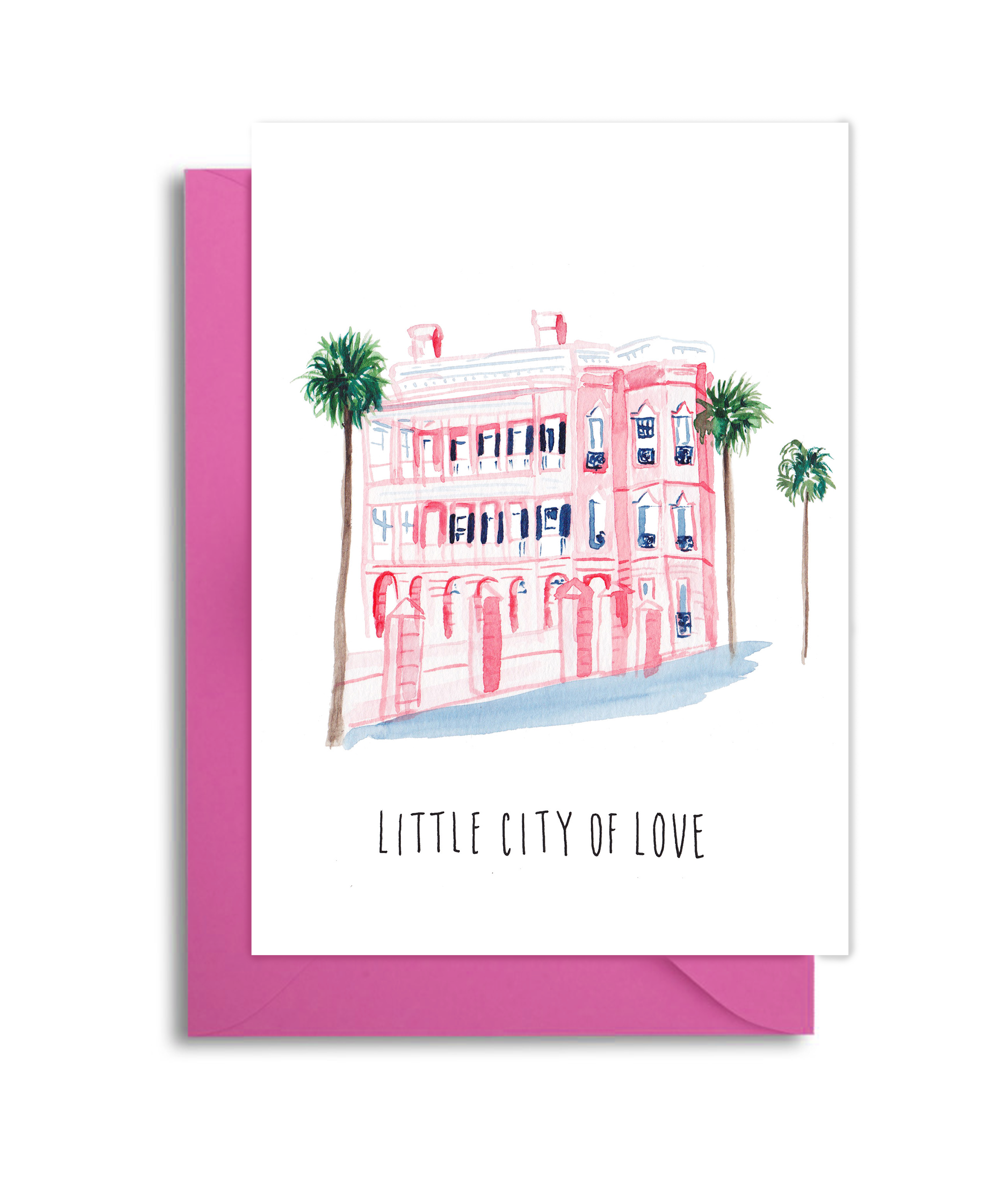 Charleston Pink House Card