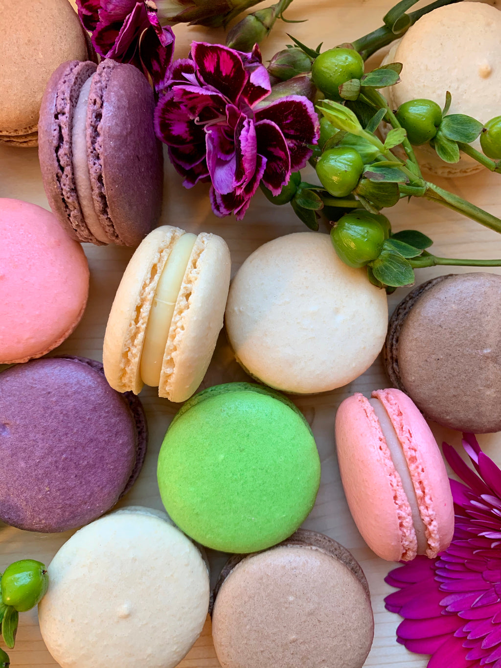 Flowers and macarons