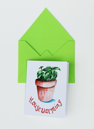 Basil Plant Housewarming Card