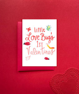 Little Love Bug's First Valentine's Day Card - Baby's 1st Valentine's Day