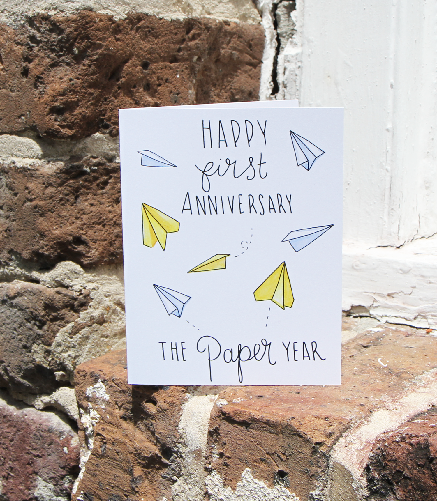First Married Anniversary Paper Airplanes Card