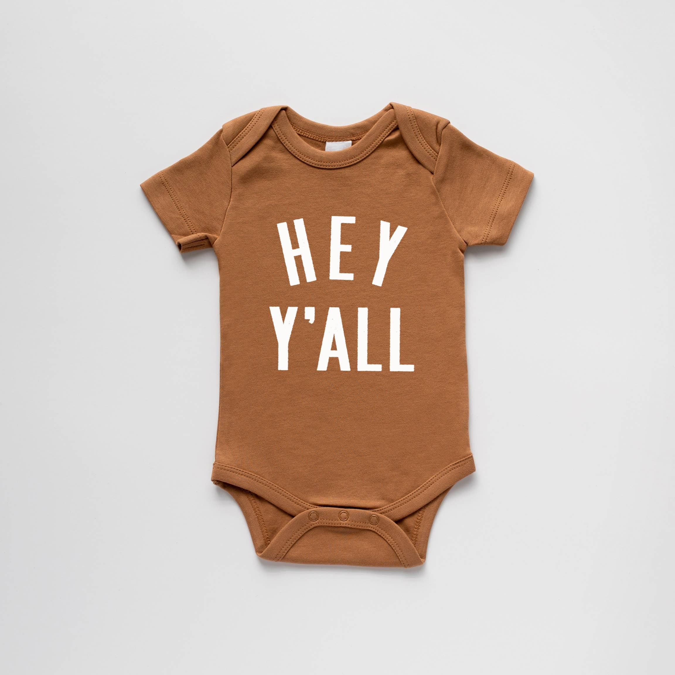 The Oyster's Pearl - Camel Organic Hey Y'All Baby Bodysuit