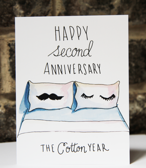 Second Wedding Anniversary Cotton Year Card