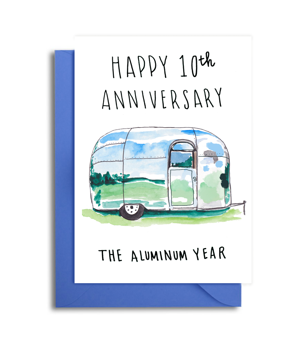 10th Anniversary Card - Aluminum Anniversary - 10th Wedding Anniversary Card for Husband
