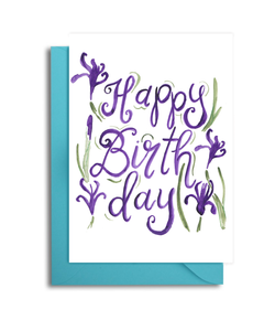 Irises Birthday Card