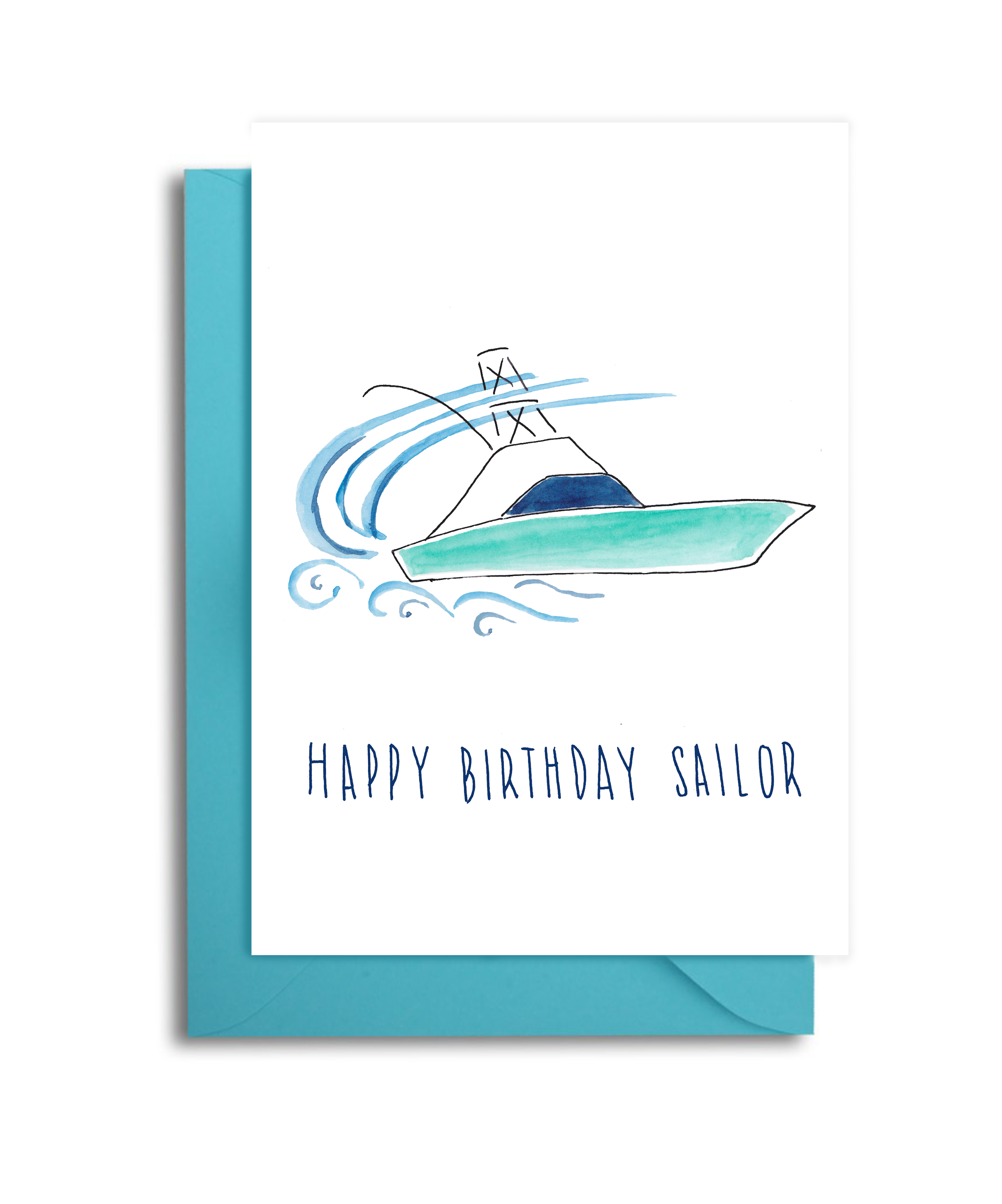 Sport Fisher Boat Birthday Card