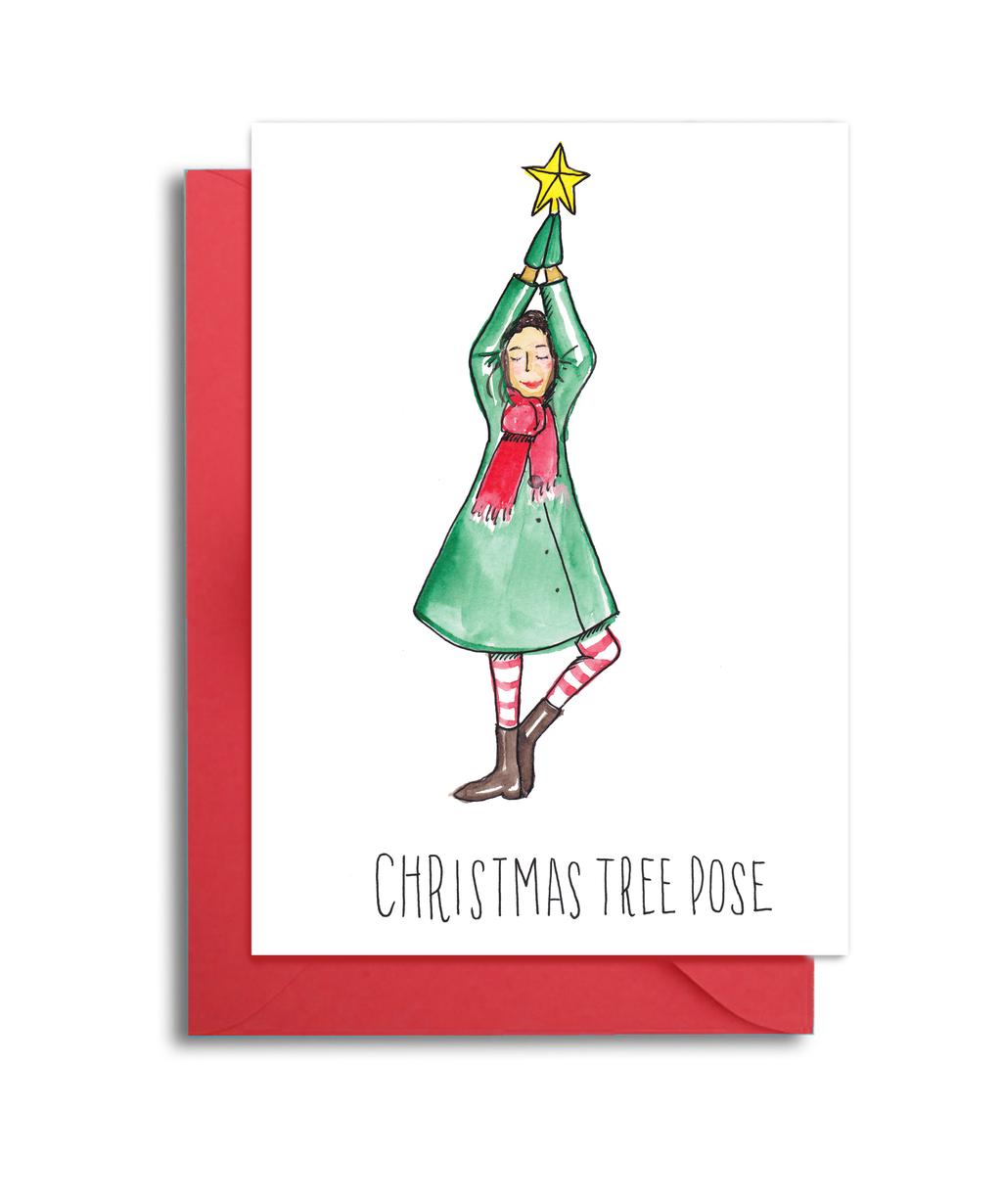 Christmas Tree Pose Card