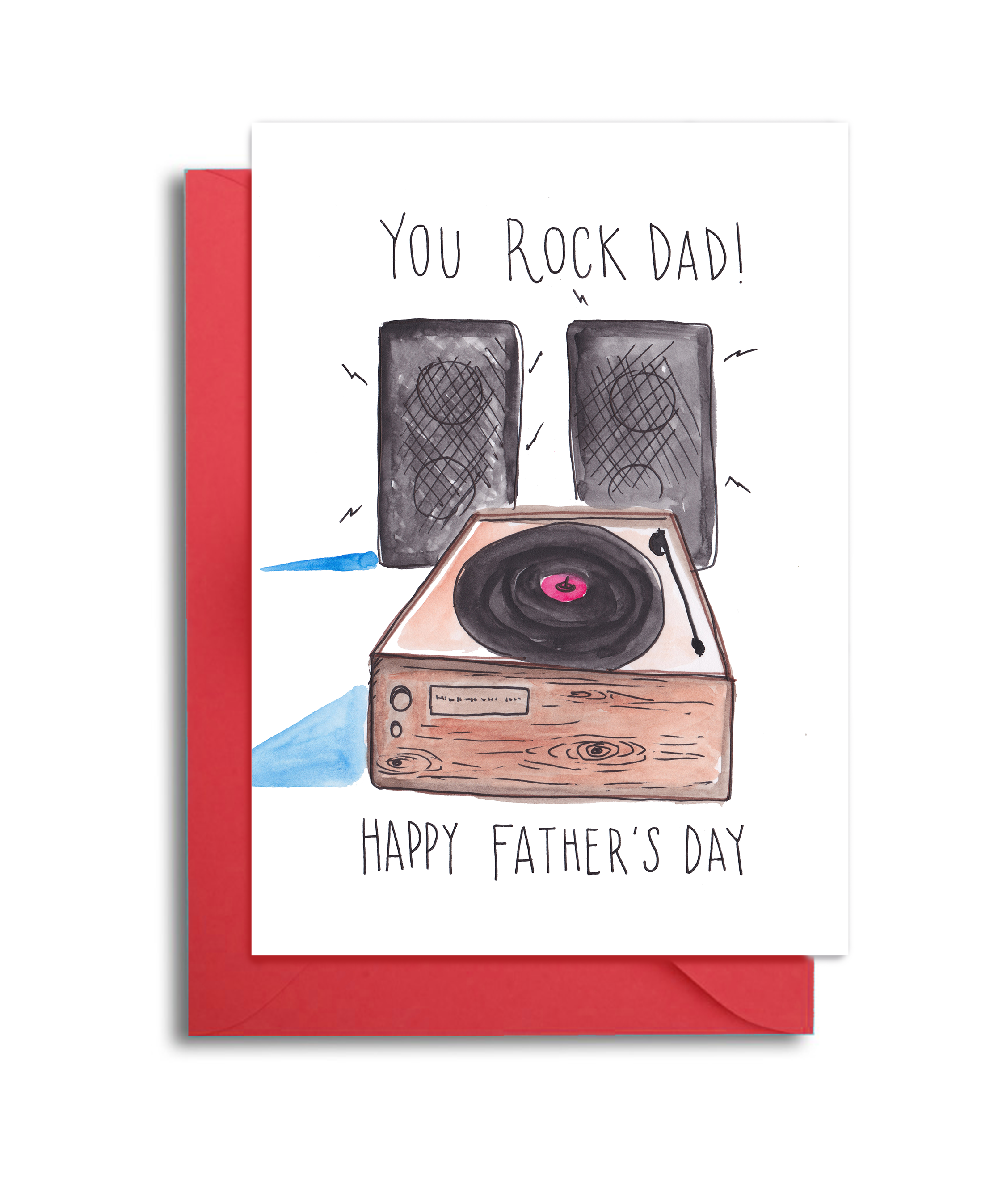 Record Player Father's Day Card