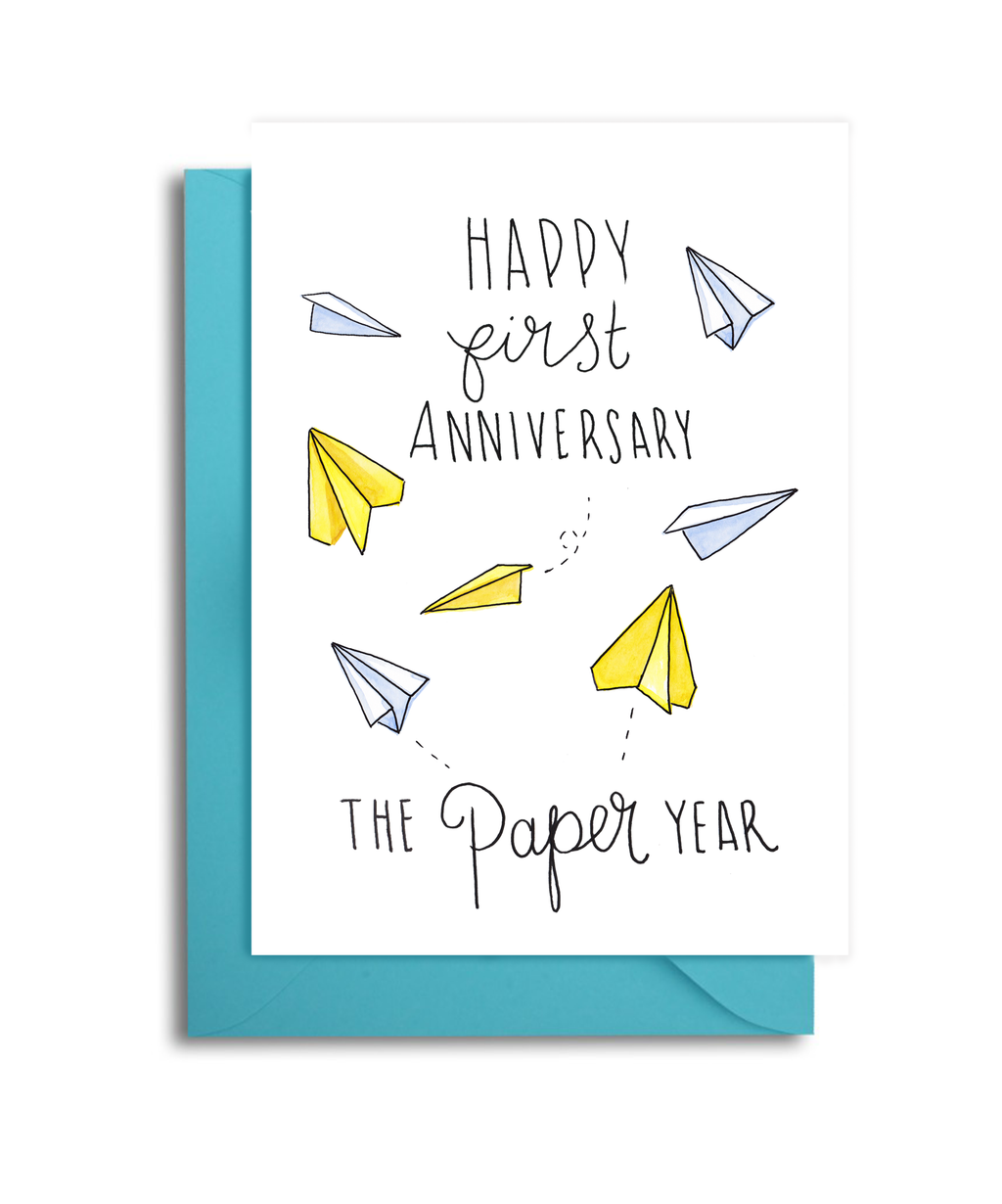 First Married Anniversary Paper Airplanes Card