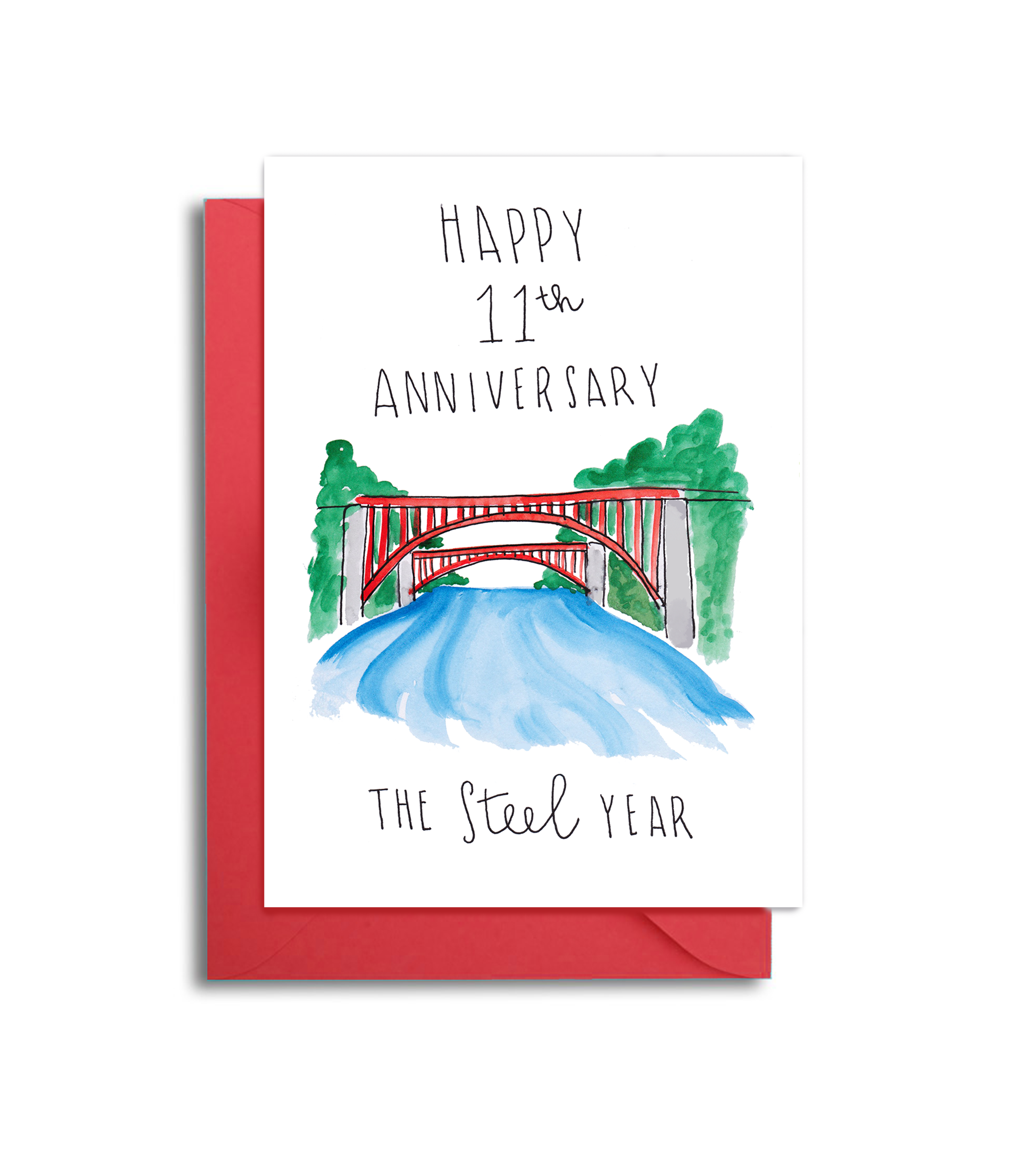 11th Wedding Anniversary Card - Steel Themed Anniversary Card for Husband - 11th Anniversary Steel Themed Card