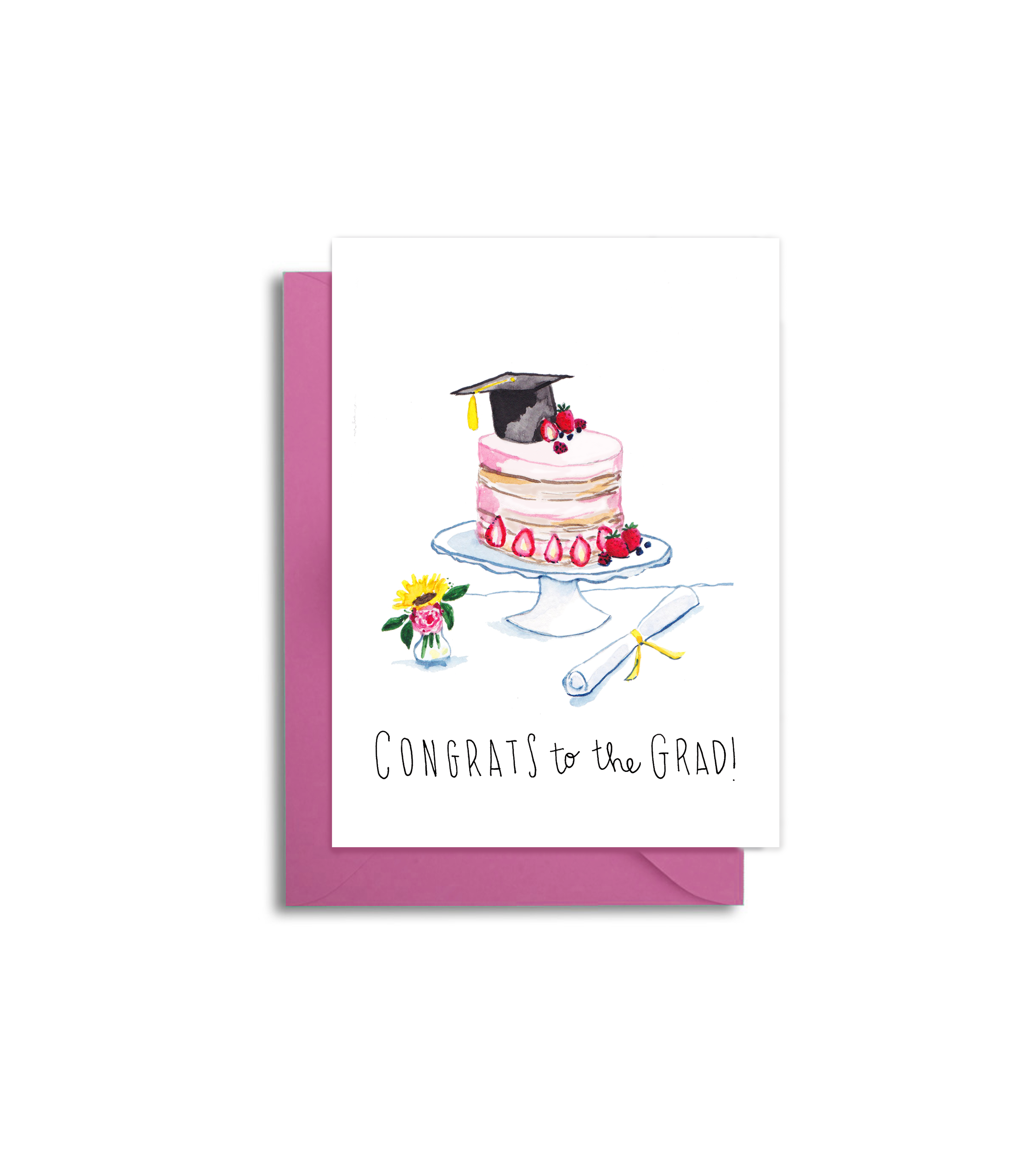 Graduation Card - 2020 Grad Card - Graduation Cake Themed Card