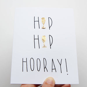 Hip Hip Hooray Card with Champagne Confetti