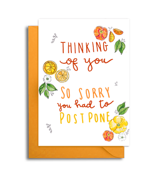 Sorry You had to Cancel Your Event Card - Thinking of You Cancelation Card - Sorry you had to Postpone your Wedding - Graduation Postponed Card