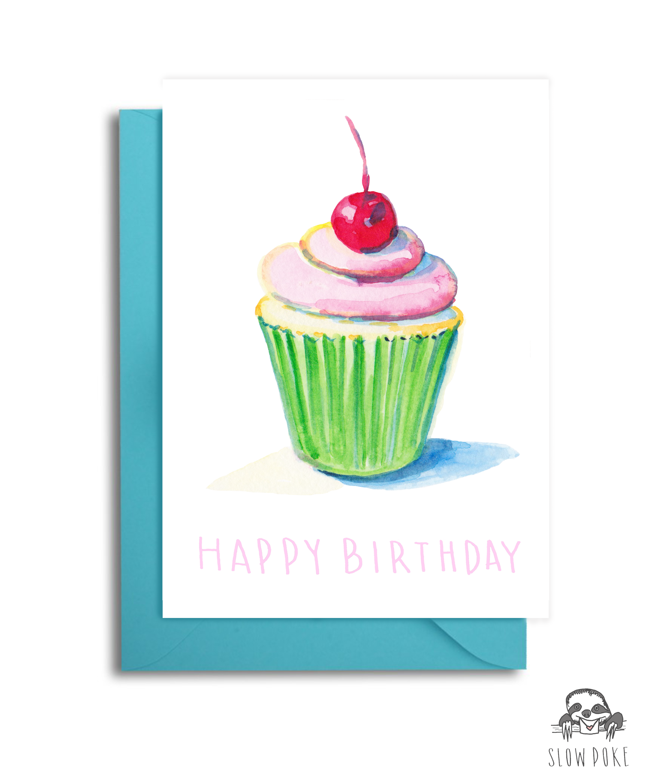 Cherry Cupcake Birthday Card